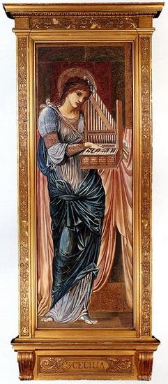 St Cecilia préraphaélite Sir Edward Burne Jones Peintures à l'huile